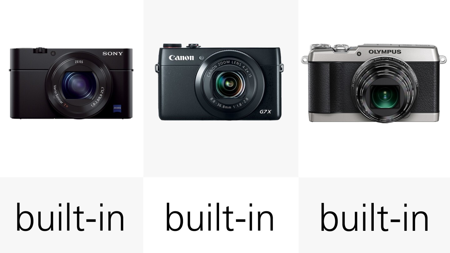 Built-in flashes mean that any of these cameras can be used in situations where there isn't enough available light to shoot otherwise