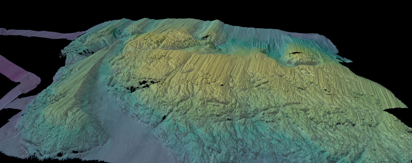 3D map of the seafloor in front of the Thwaites Glacier