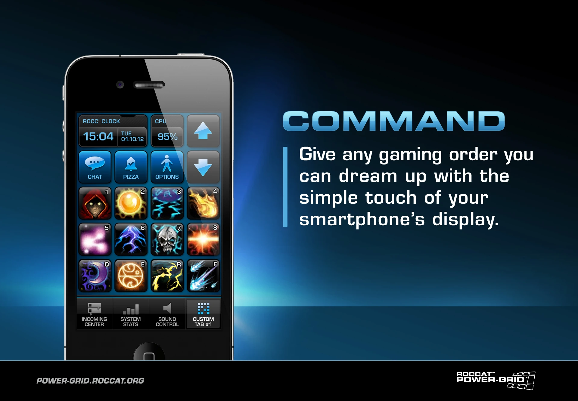 Gamers can place custom buttons in the fourth grid, such as game-specific macros