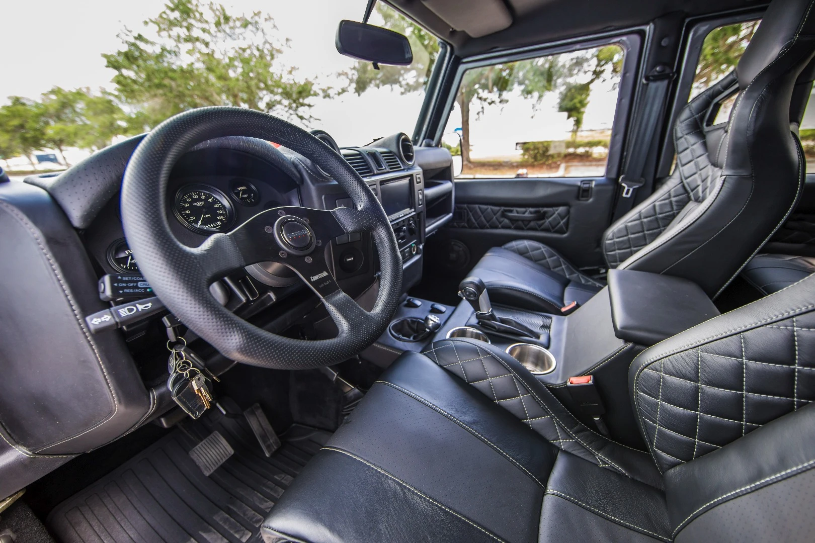 The Project Viper interior includes leather seats with white contrast stitching