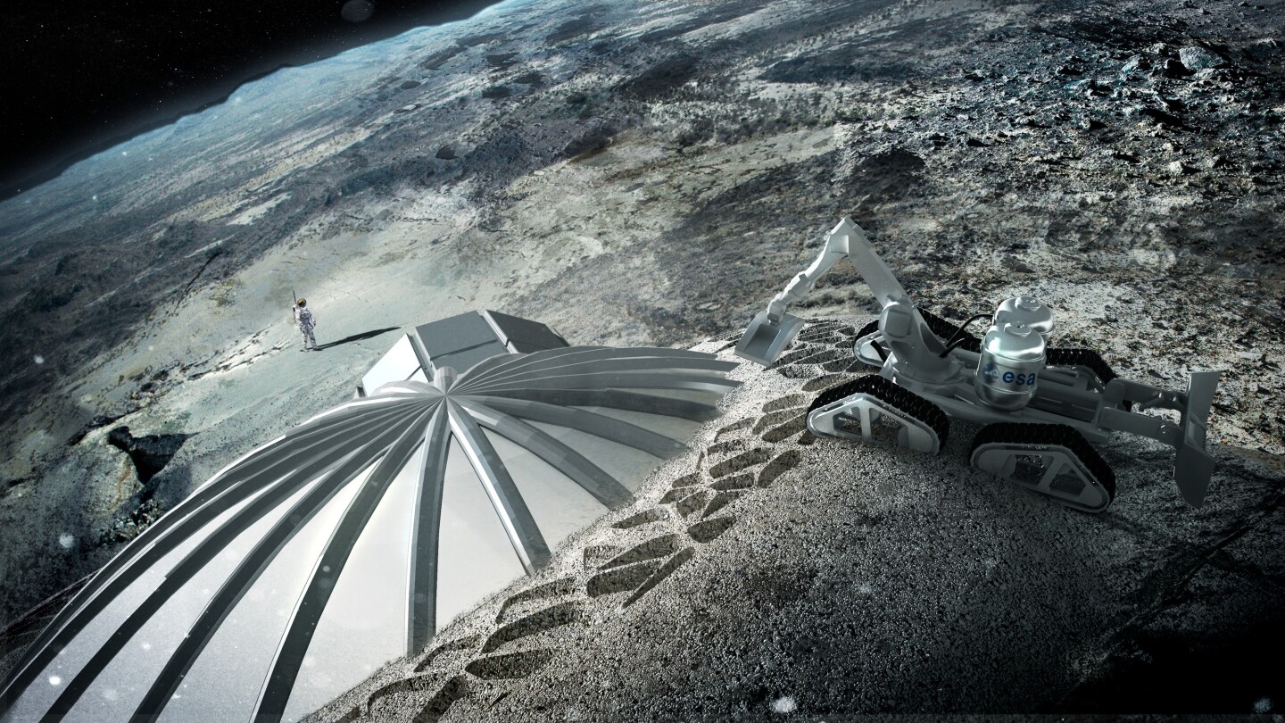 The inflatable dome, which would serve as the base's underlying structure (Image: Foster + Partners)