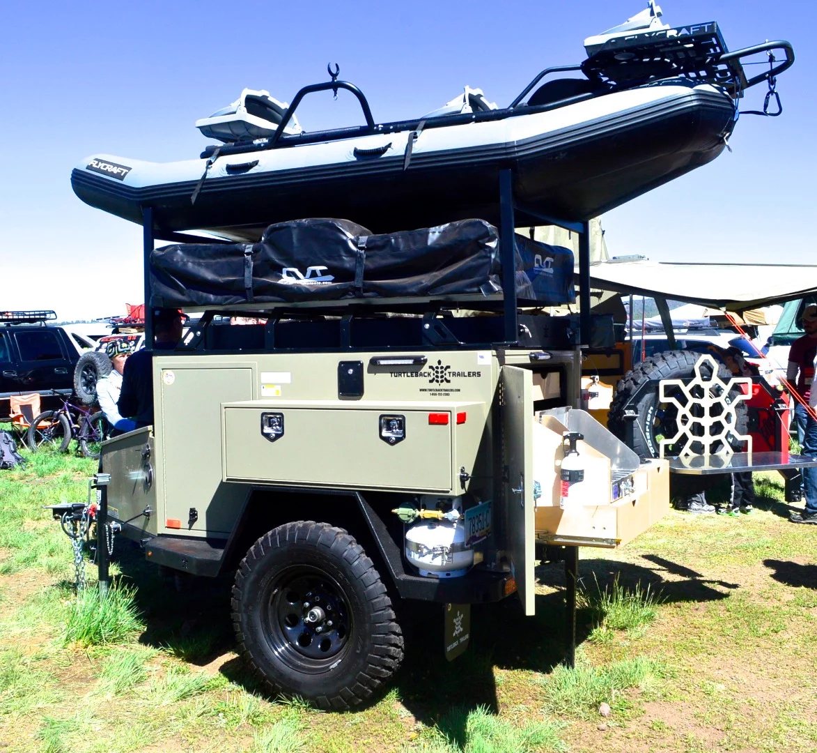 Turtleback Trailers original trailer all loaded up for a weekend (or two) of fun