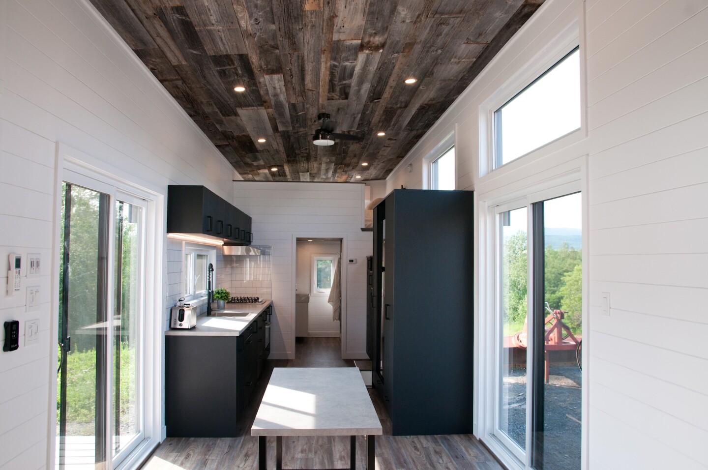 The Baobab features double sliding glass doors on each side of the house