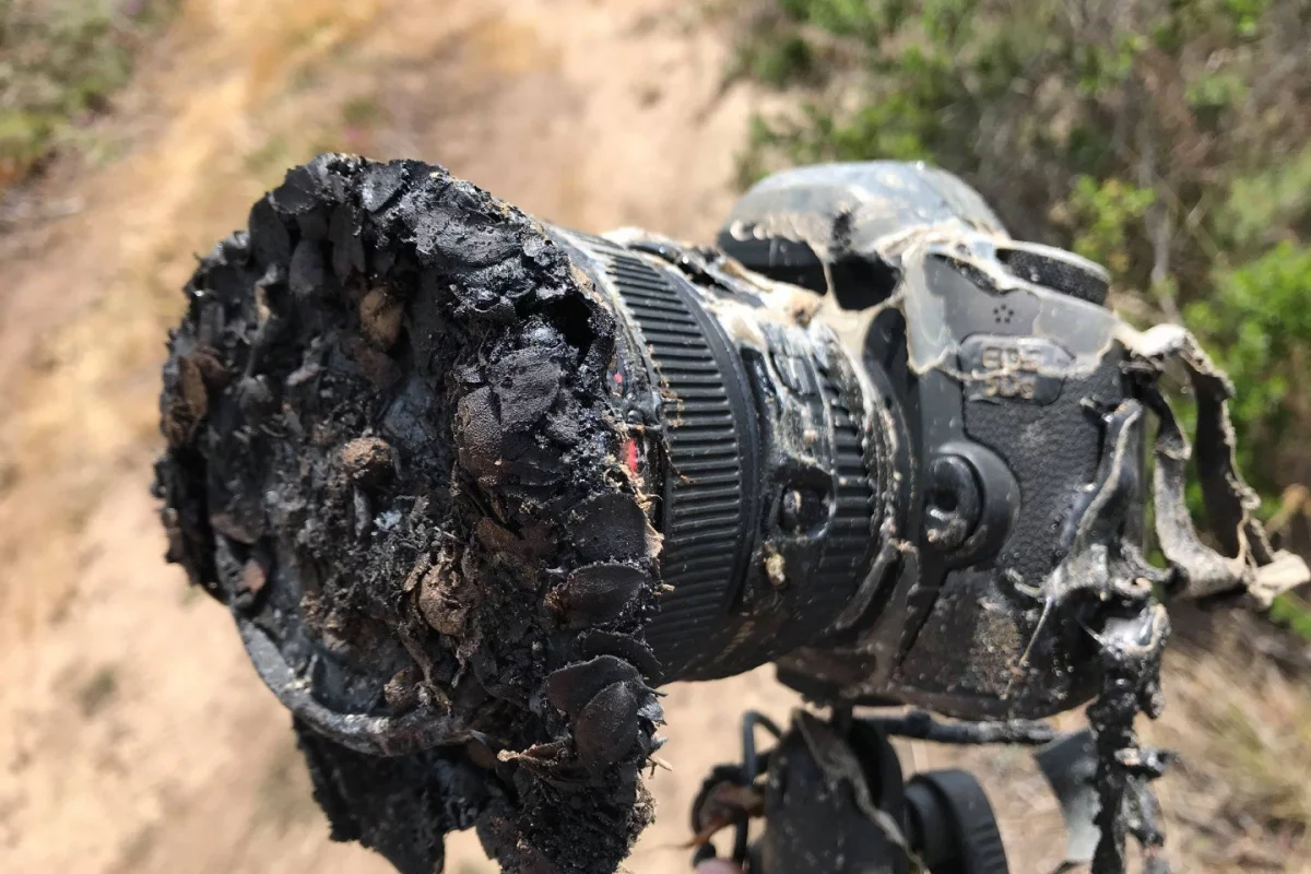 Camera melted by the launch of a SpaceX Falcon 9 launch on Tuesday