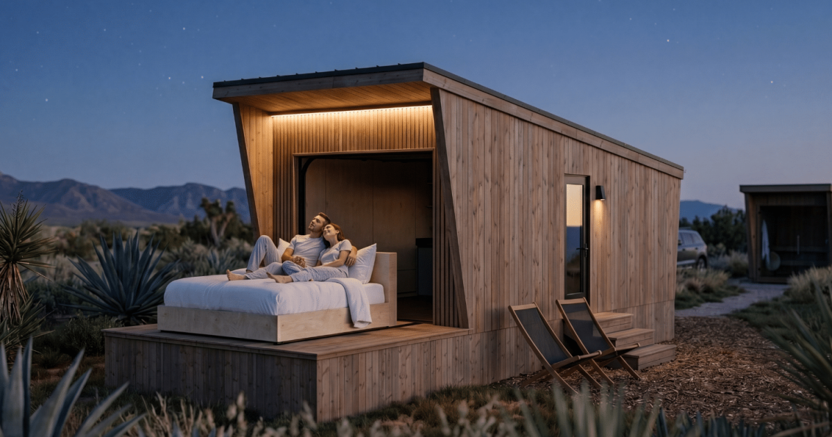 Tiny house slides its bed outside so you can sleep under the stars