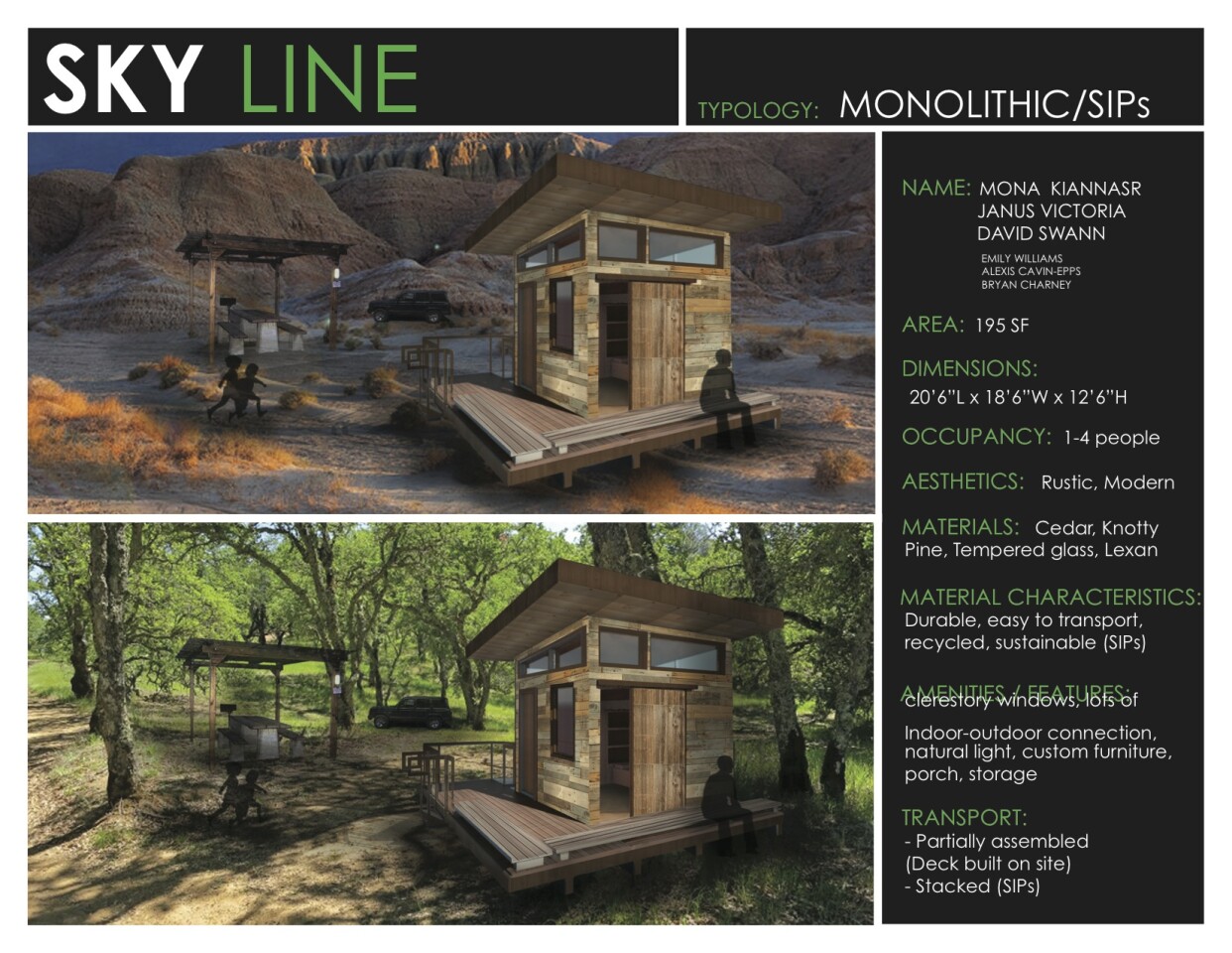 An overview of the Skyline cabin