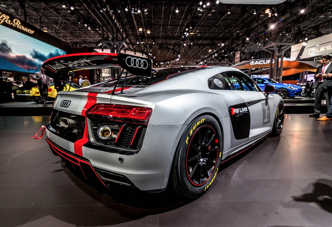 Audi has fitted a wing that could be confused for a dinner table on the LMS GT4