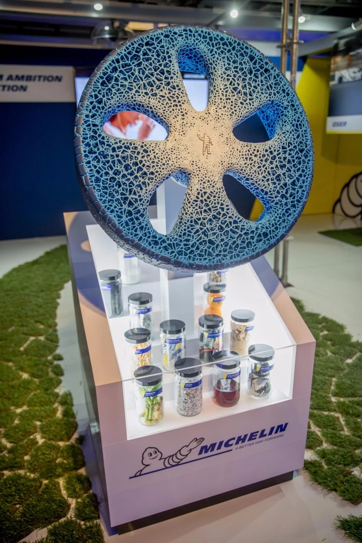 Michelin's Vision concept tire features a 3D-printed tread that can be "recharged" when necessary