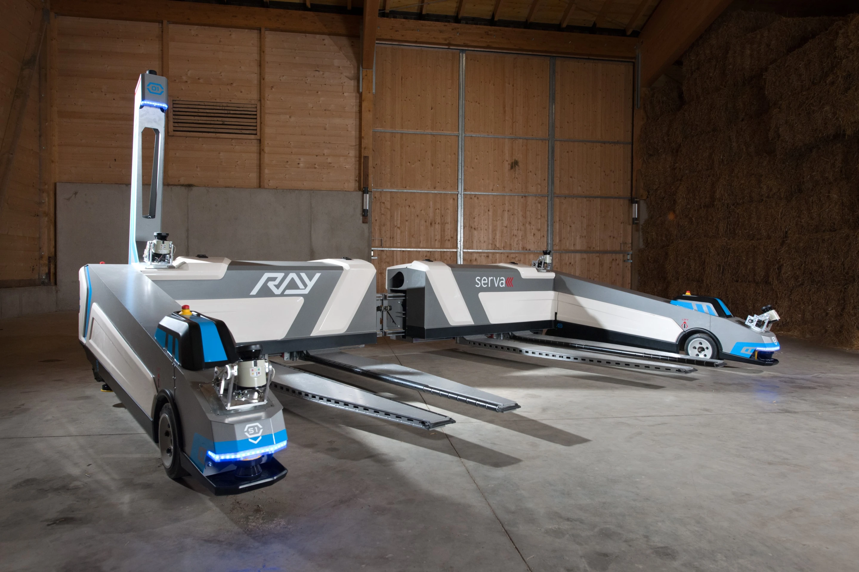 The Ray robot has mechanical pickup arms to transport vehicles