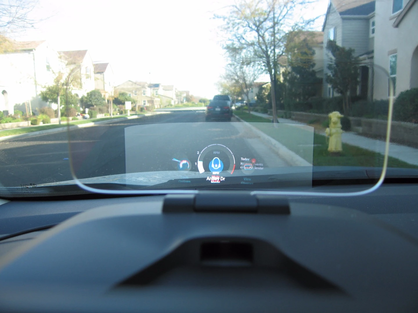 The Navdy head up display connects via Bluetooth to your iPhone or Android smartphone