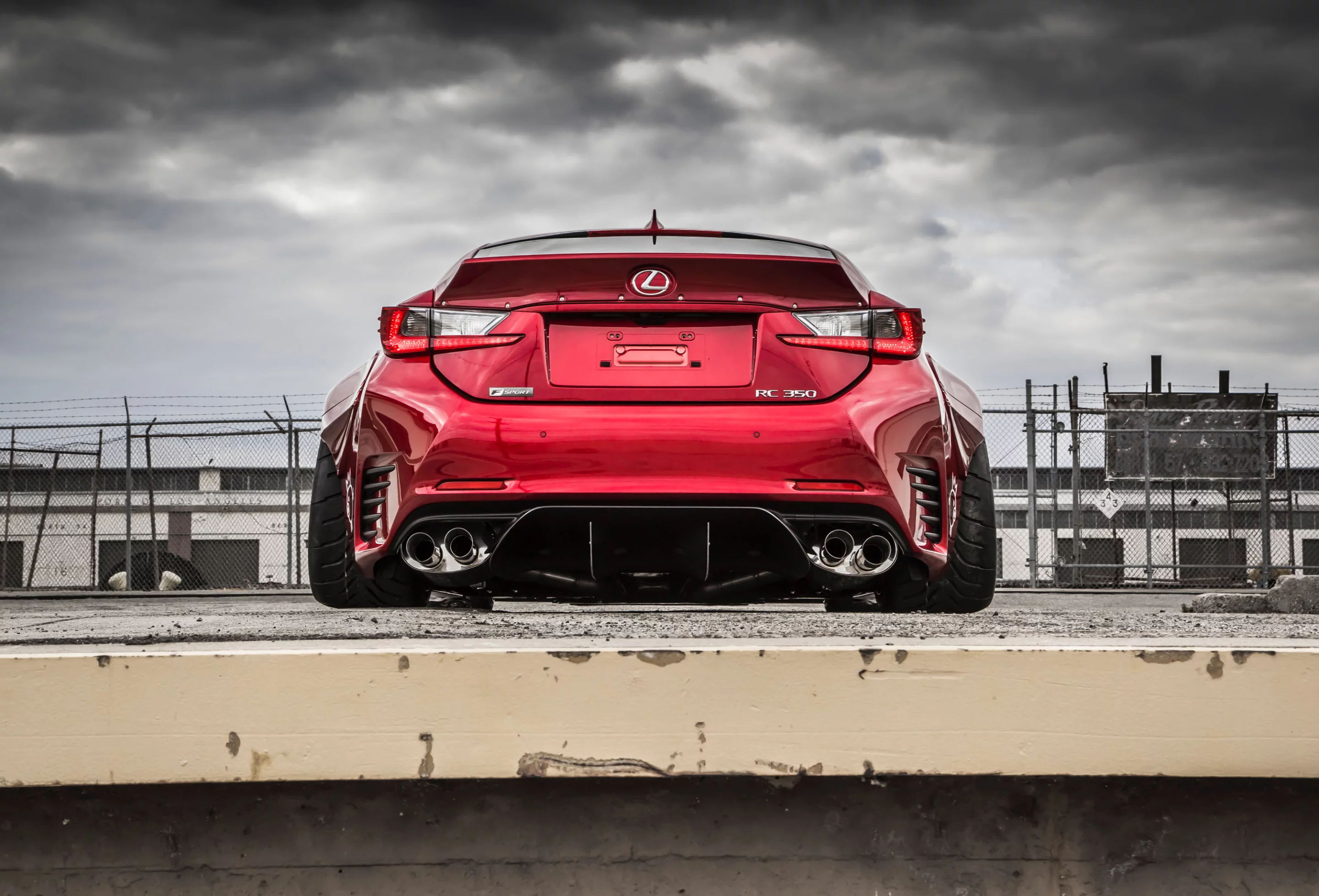 The widebody kit grants the RC 350 with a strong presence on the road