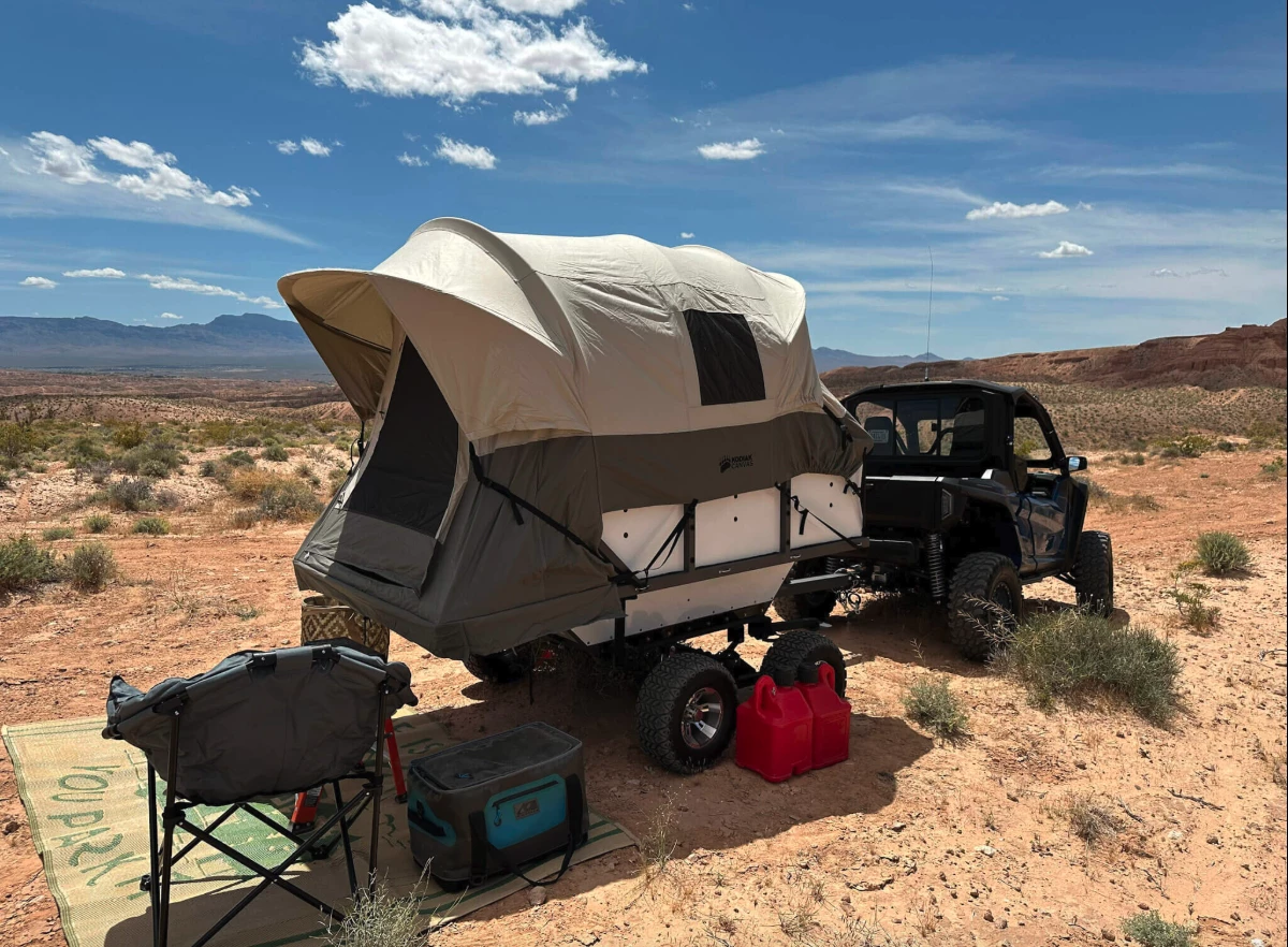 Highcountry offers the "Conestoga Camper" as one of its OHV trailer packages