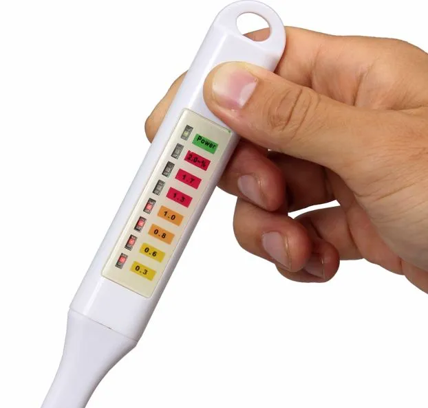Salt concentrations running from 0.3 to 2.0 percent can be displayed