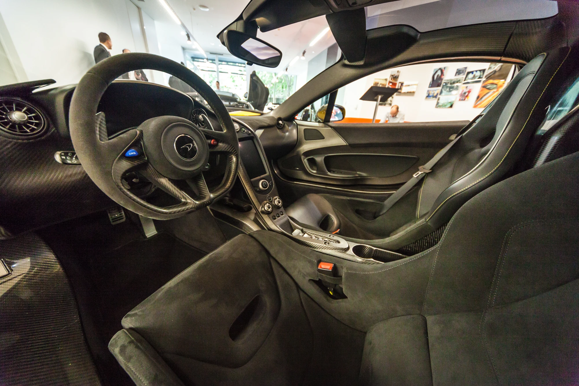 Alcantara and carbon fiber are everywhere inside the P1 (Photo: Loz Blain/Gizmag.com)