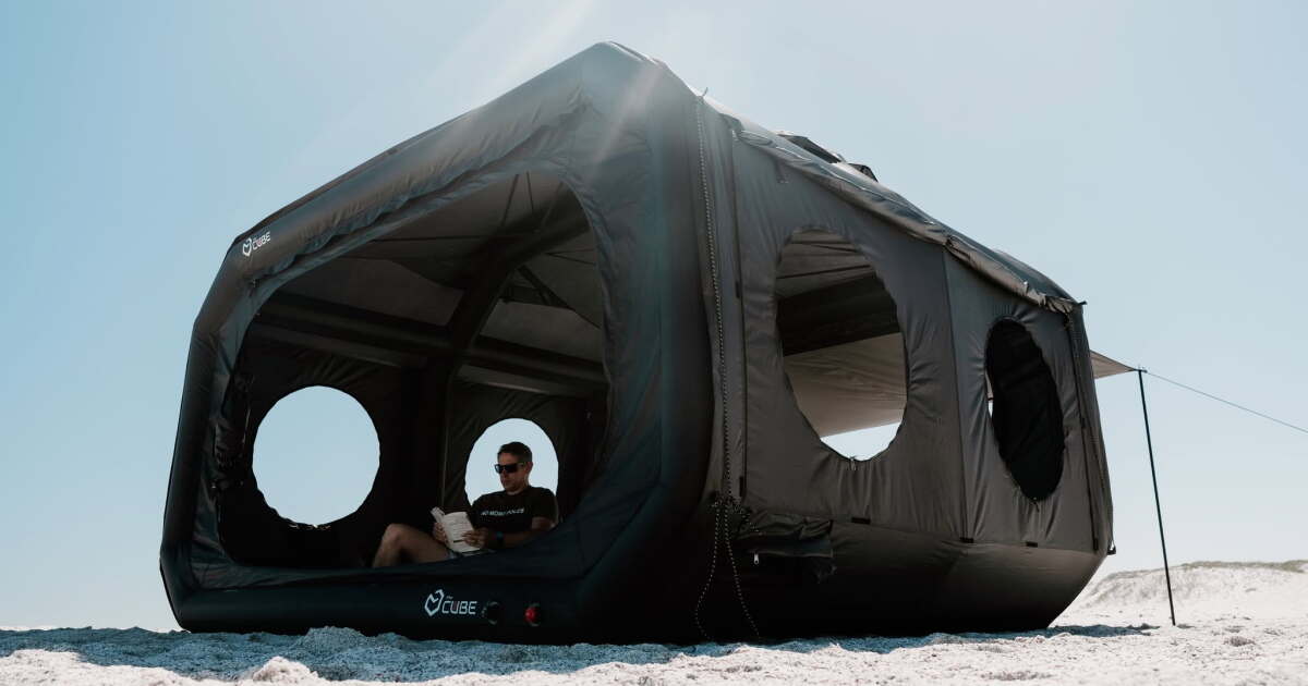 4-min turbo-inflatable cubic camp castle is now available in the USA