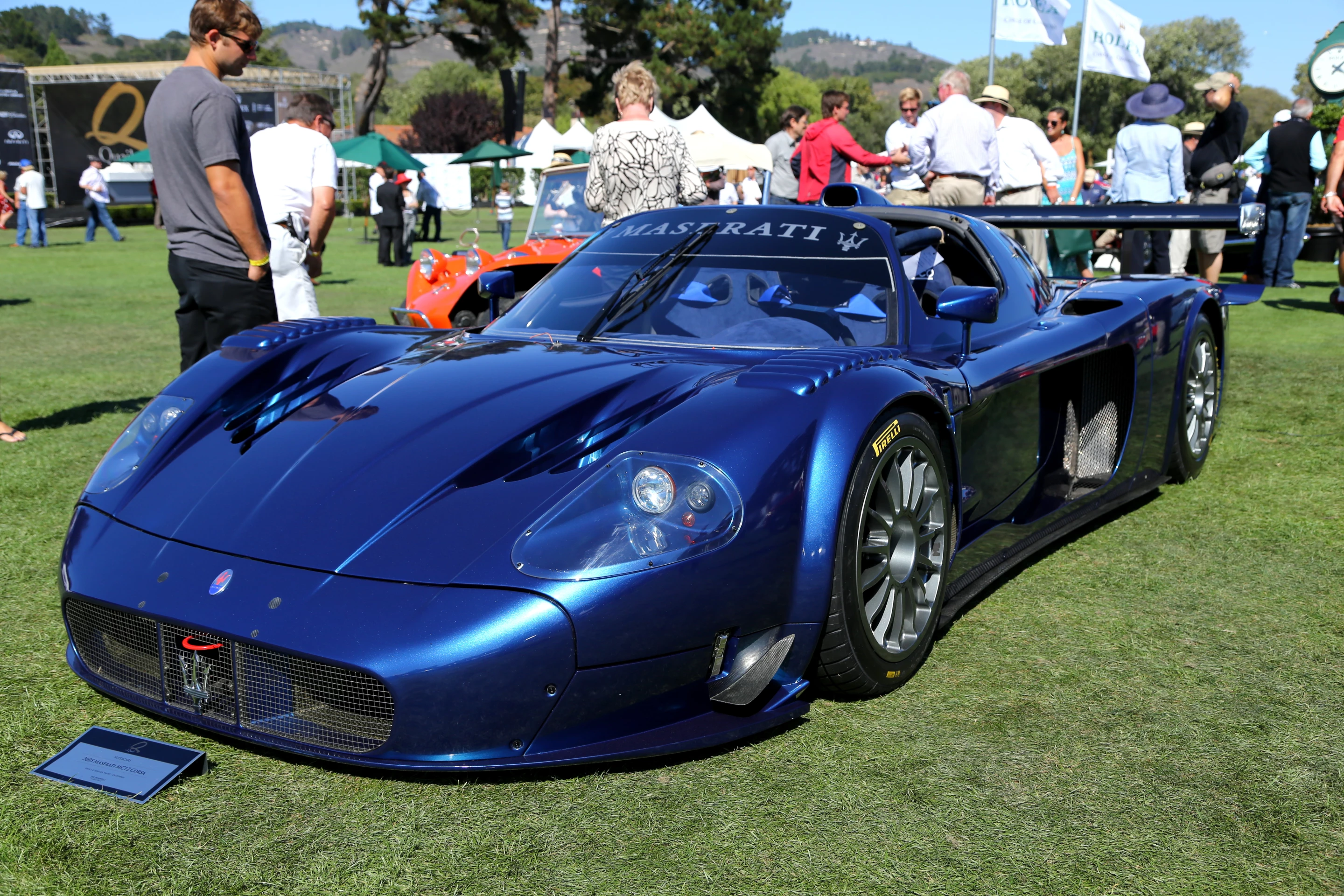 The 2005 MC12 Corsa at Quail is a limited edition supercar built by Maserati from 2004 to 2005 and shares several components with the Ferrari Enzo (Photo: Angus MacKenzie/Gizmag.com)