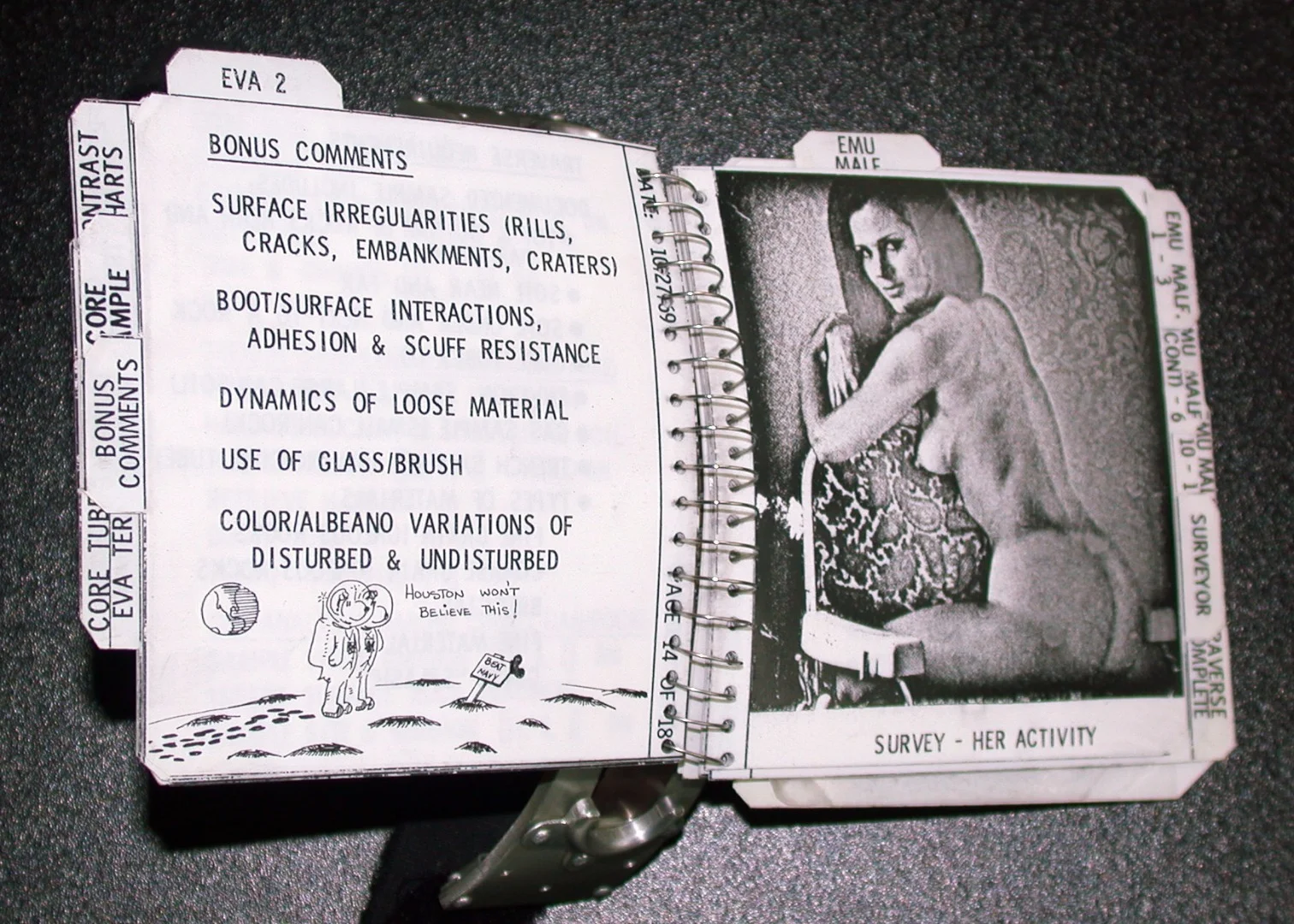 One of the Playboy Playmates snuck into the EVA notes of the Apollo 12 crew