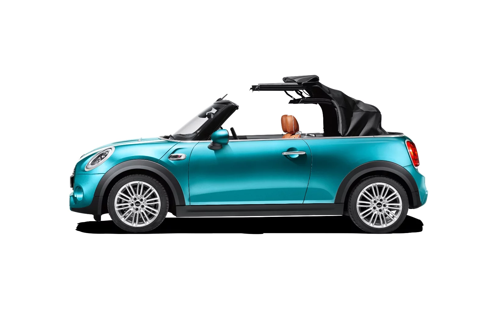 The Mini Convertible's roof in action