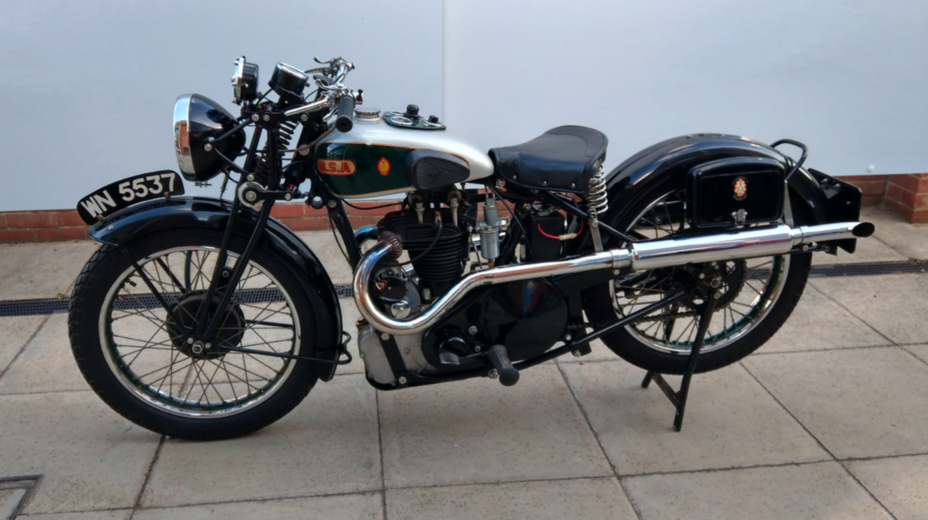 This 1933 BSA Bluestar W33-8 sold for $30,800 as Lot F66 at Mecum Auctions' Las Vegas sale on Friday, 28 January 2022