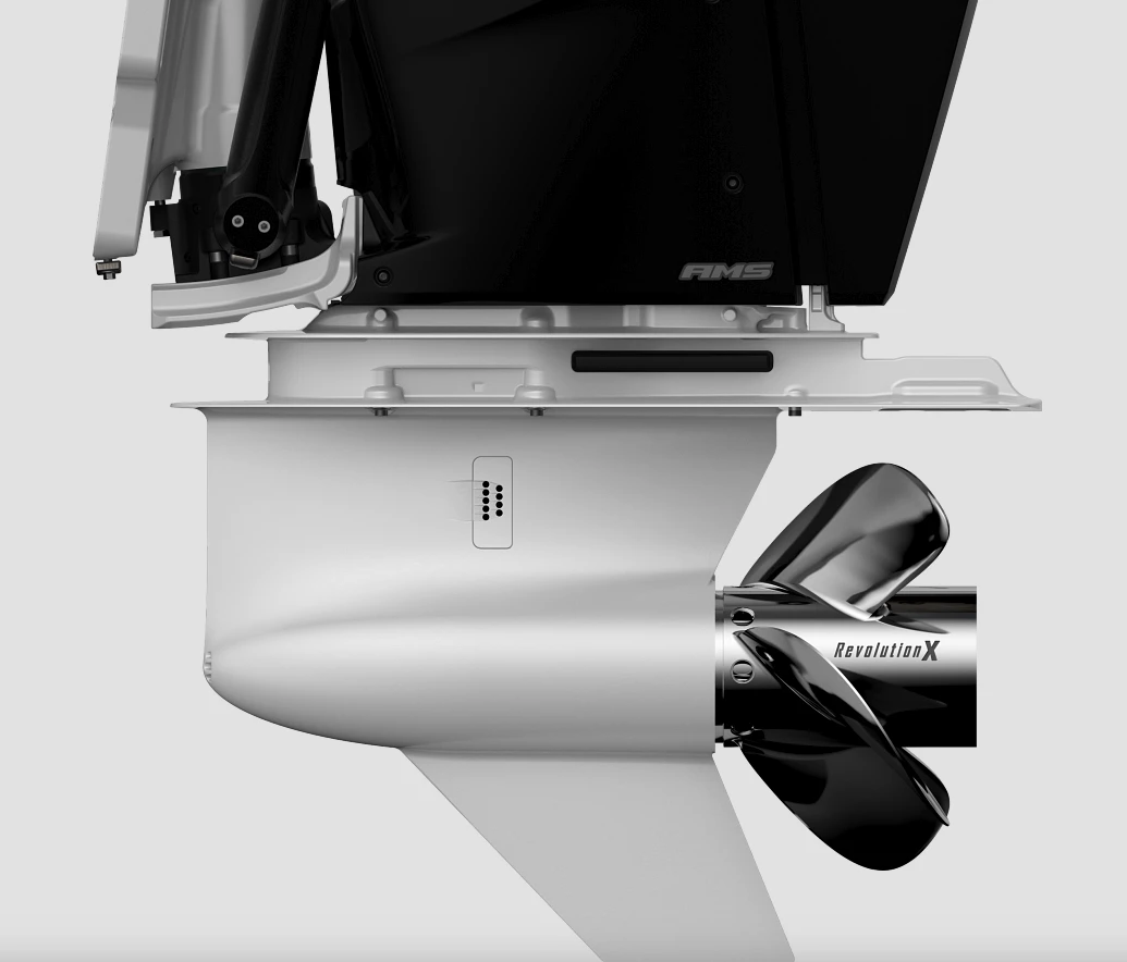 The V10 Verado lineup uses an exclusive Revolution X propeller with wide, deep-cut blades