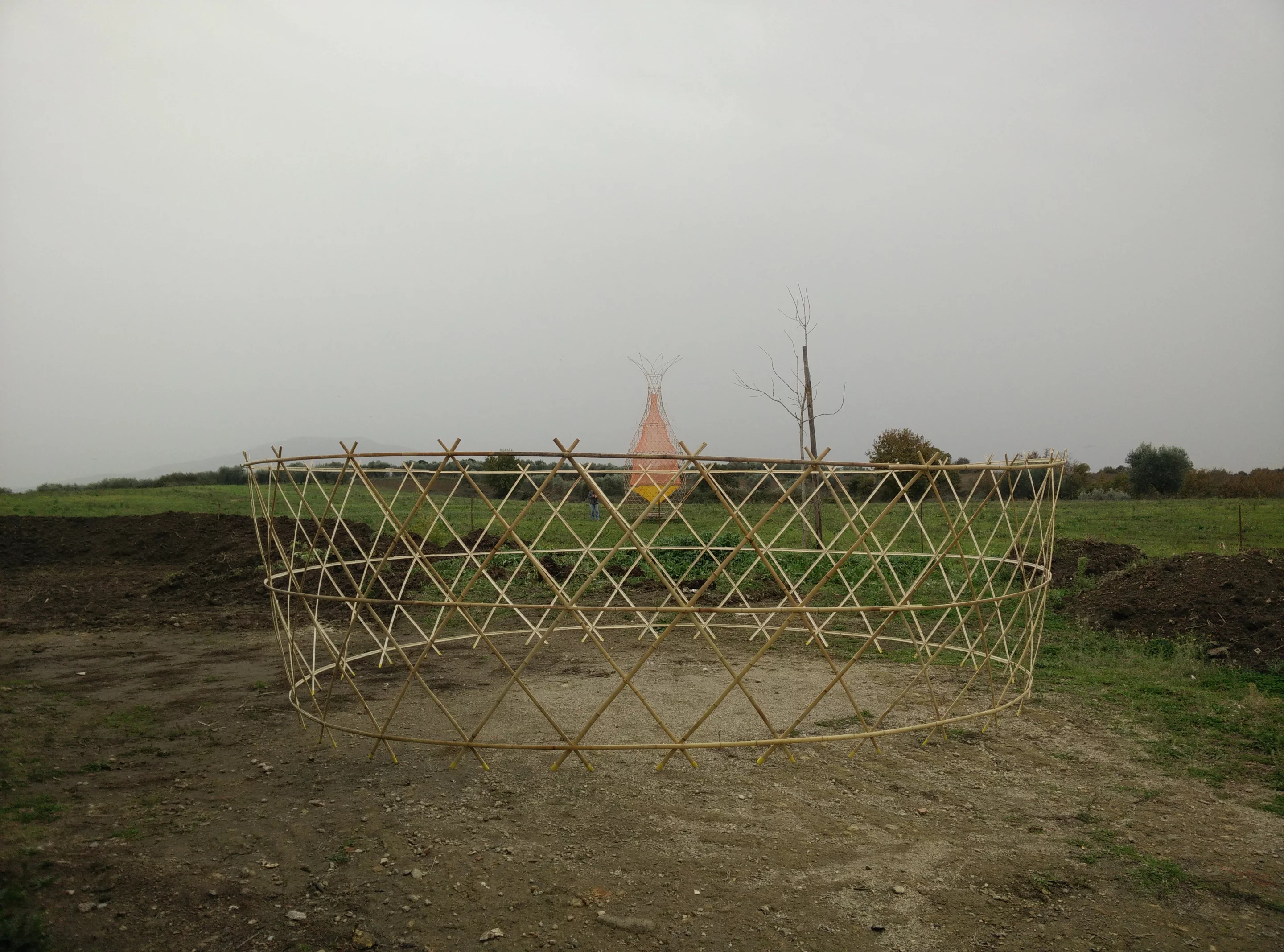 The current stage of the work-in-progress Warka Water prototype, by Italian firm Architecture and Vision