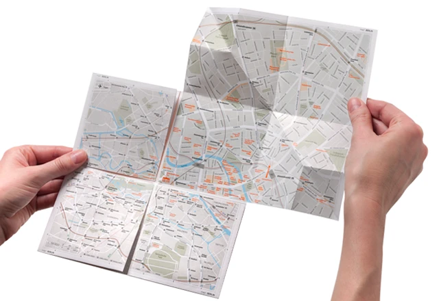 map2 is a paper map that allows users to zoom in on sections of the city, through a unique folding system