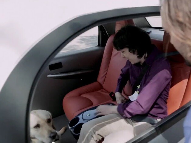 The prototype car accommodates for two passengers and even a guide dog