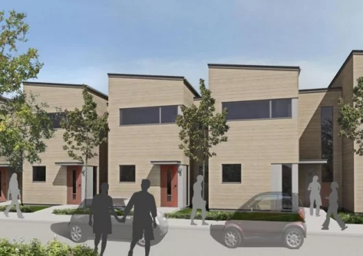 An artists' impression of the BoKlok 2 and 3-bedroom homes.