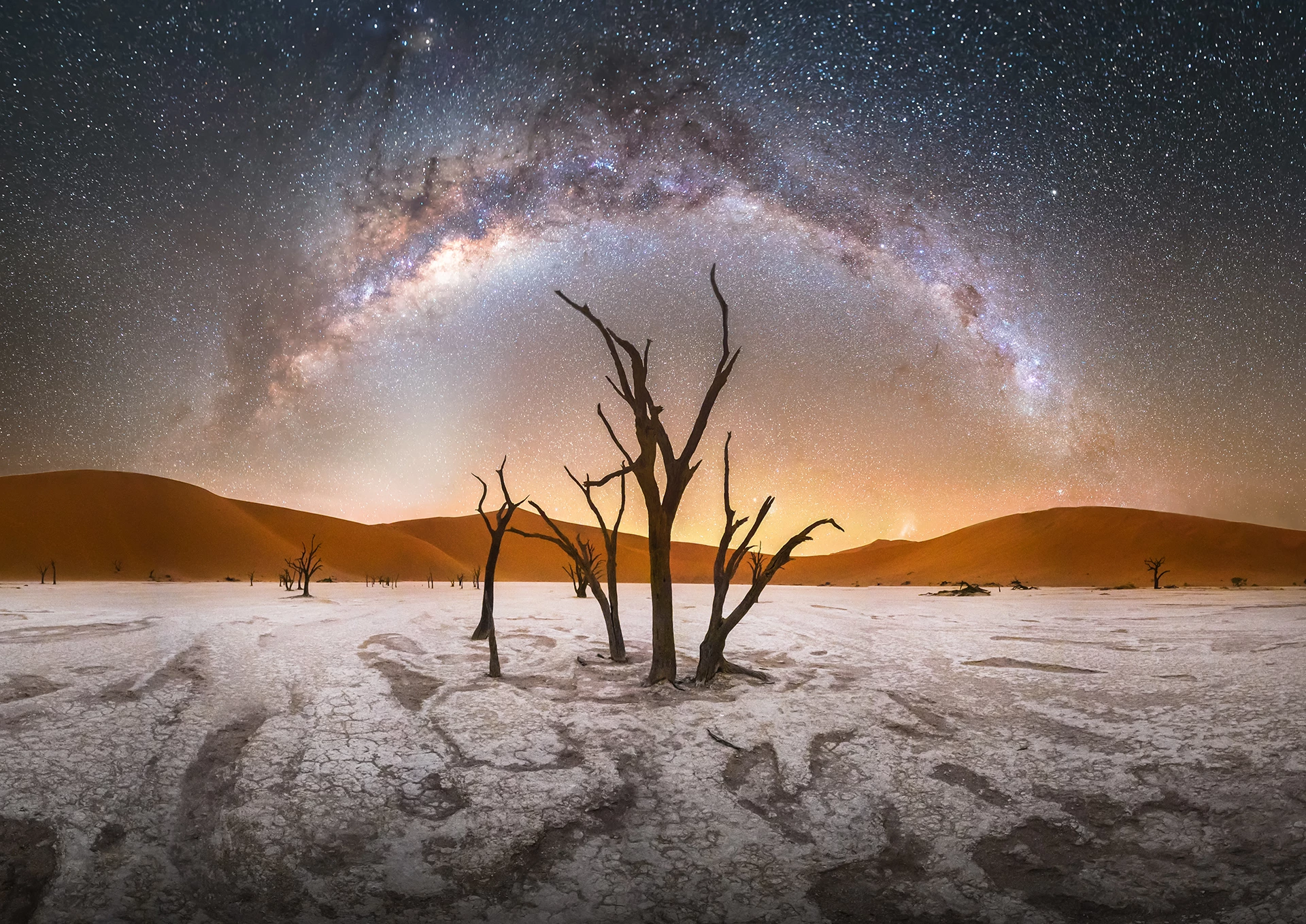 Deadvlei, shot in Namib-Naukluft National Park, Namibia. Salt killed the trees here long ago,