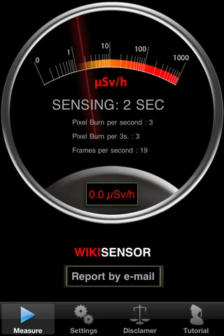 The WikiSense app gives an approximate reading of radiation levels