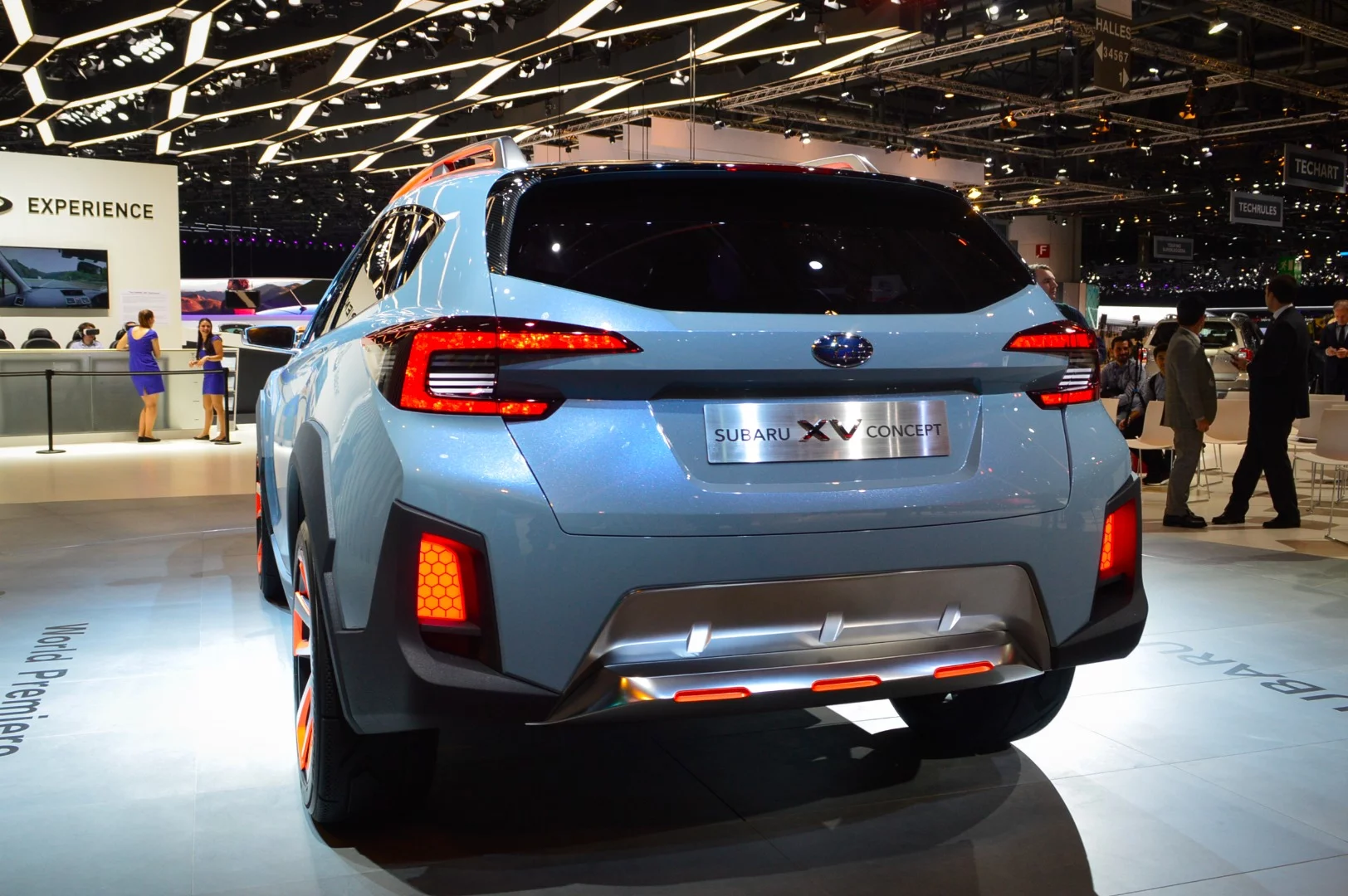 The Subaru XV's rear combination lights are designed to match the style of the headlights