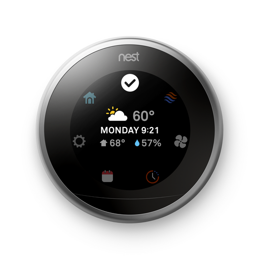 The updated Nest thermostat has a high-resolution screen that’s 40 percent larger than the display on the existing model