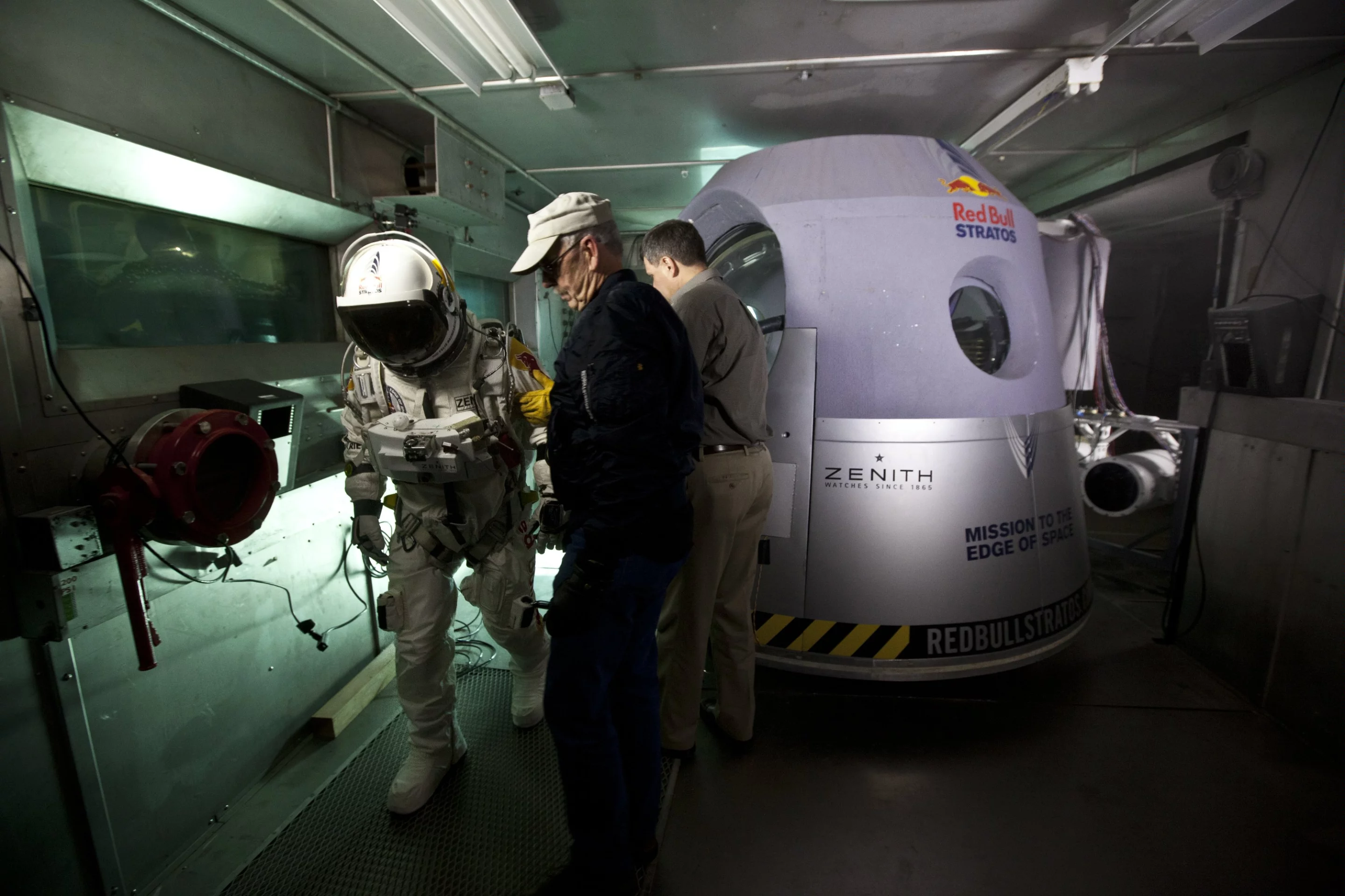Baumgartner after the Brooks chamber test for Red Bull Stratos (Photo: Christian Pondella/Red Bull)
