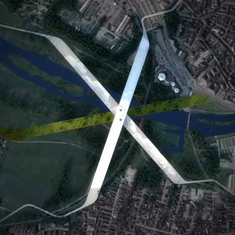 The six point snowflake will provide infrastructure to the town of Randers, linking districts on both sides of the river (Photo: CEBRA)