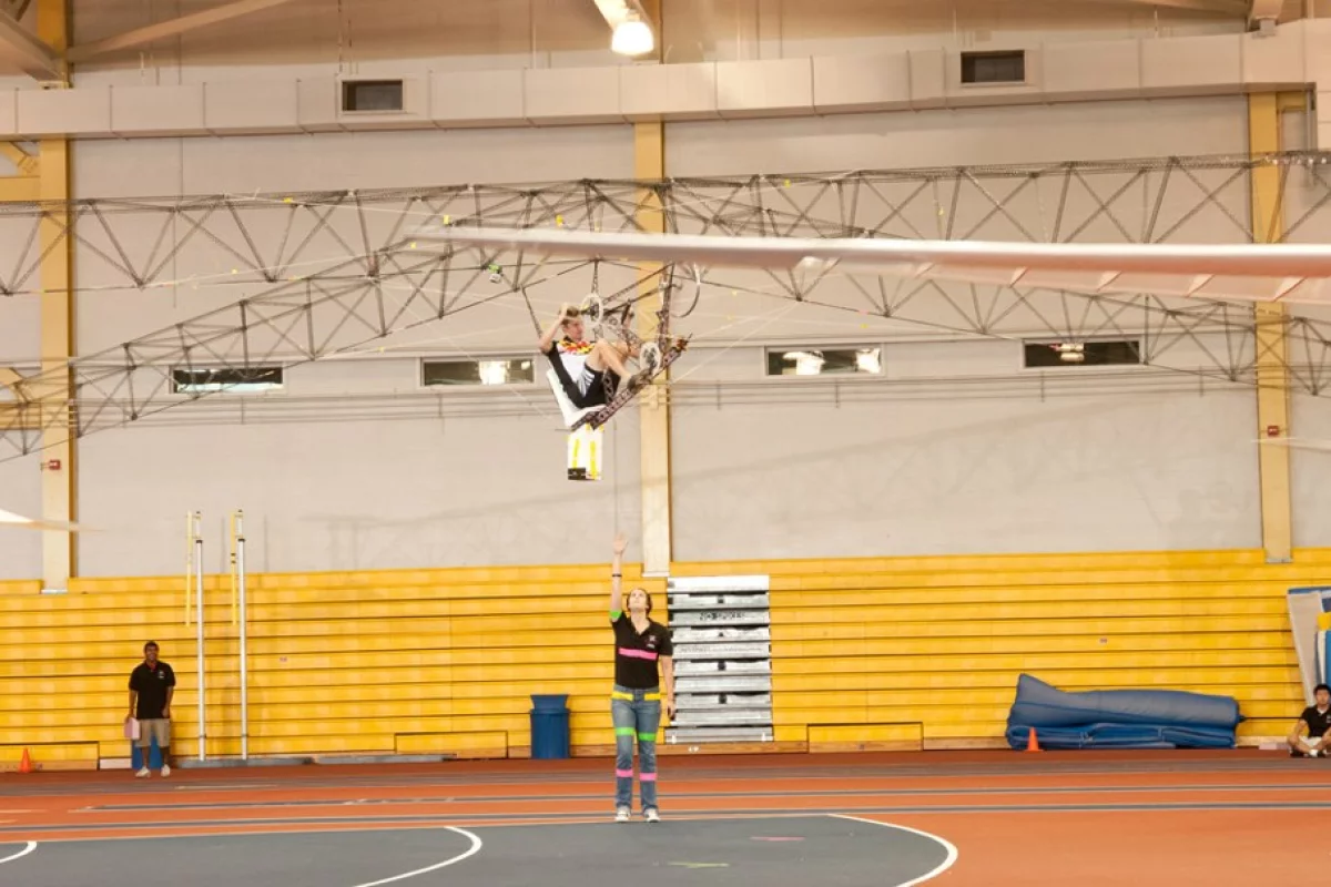 The Gamera II team have broken the 60-second flight barrier and reached an altitude of over nine feet, although not in the same flight (Photo credit: Earl Zubkoff, Essential Eye Photographics)