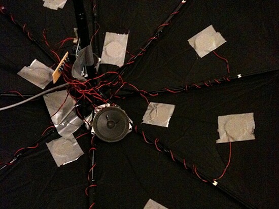 Twelve piezo pickup sensors trigger the lo-fi 8-bit tones