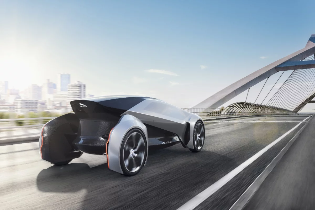 The narrow body of the Future-Type is designed for compact urban roads of the future
