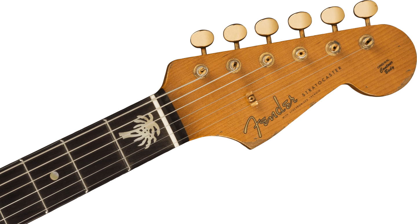 A palm tree inlay inspired by the 22-ft sign outside the El Mocambo club sits at the first fret