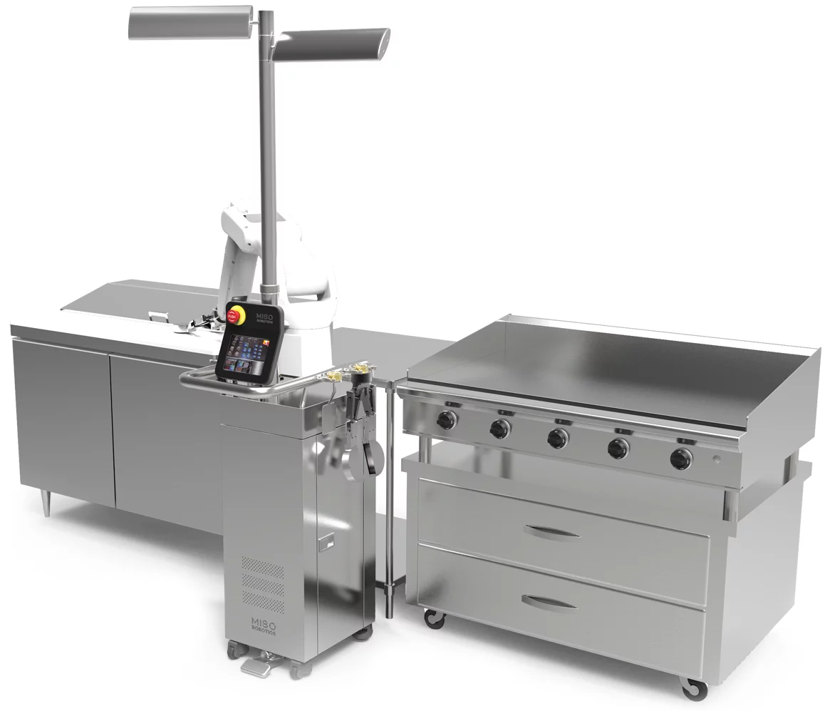 Flippy installed at a kitchen station