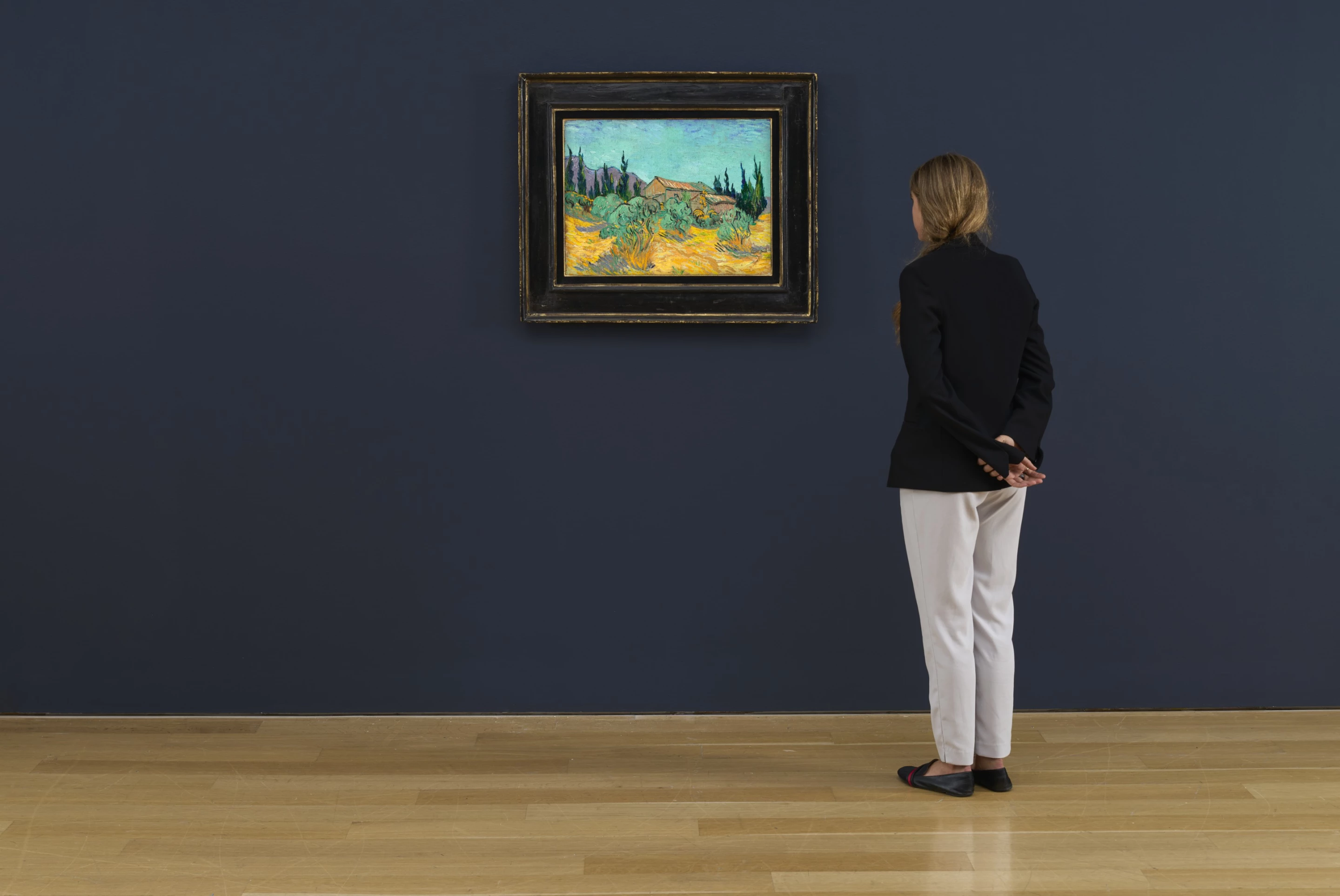 “Cabanes de bois parmi les oliviers et cyprès” by Vincent Van Gogh sold for $71,350,000 at Christie's on 11 November 2021