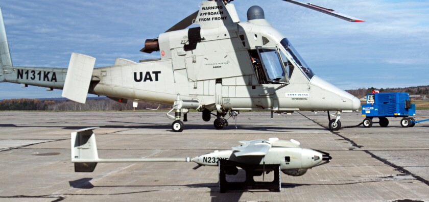 Using a Stalker XE UAS drone to pick out the hot spots, data and a precise geolocation was provided to the K-MAX helicopter which then carried out water drops to put out the blaze