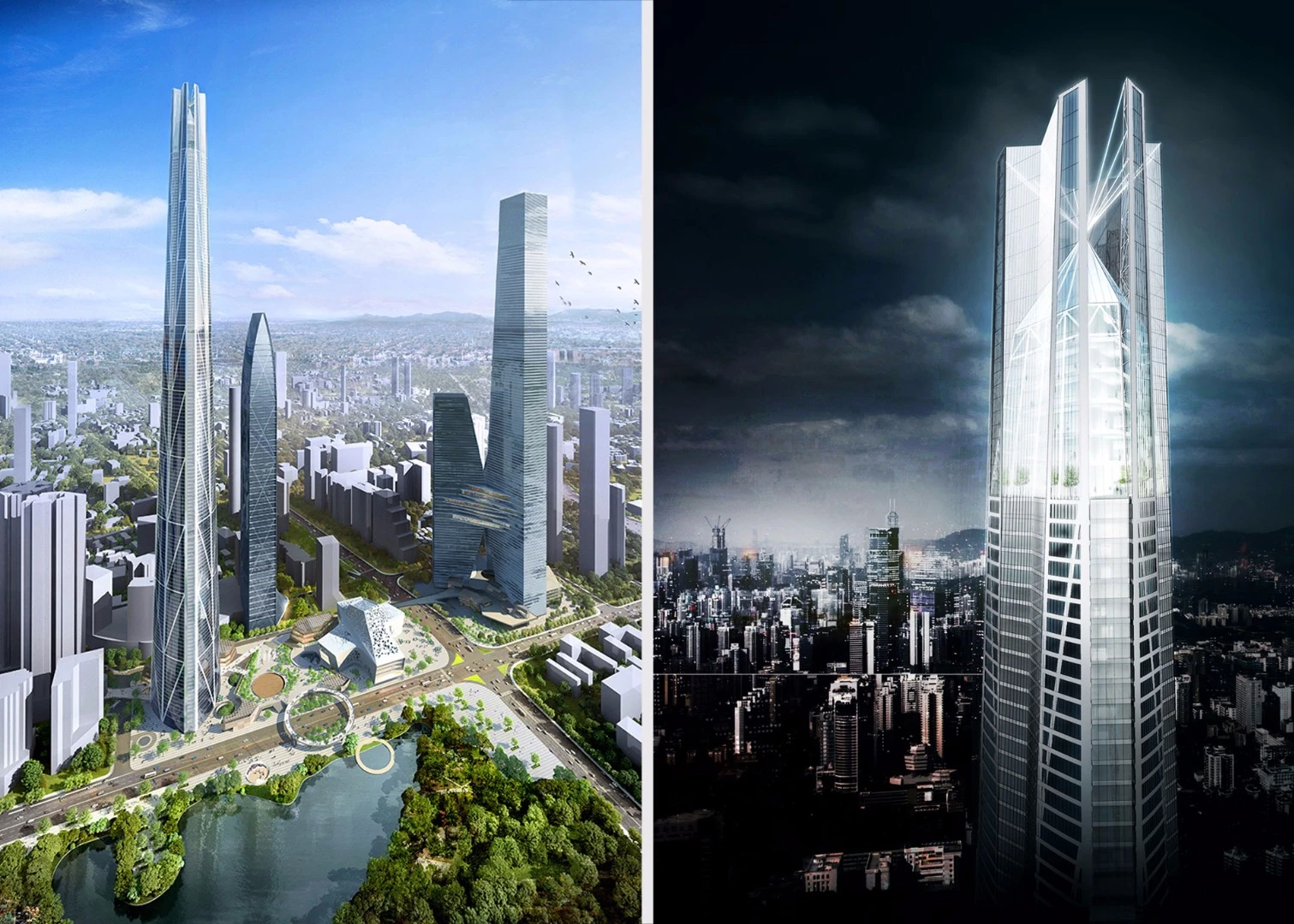 Developed by the Shenzhen Kingkey Group, the H700 Shenzhen Tower would rise to a height of 739 m (2,424 ft)
