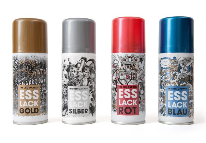 Harmless and tasteless to eat, Food Finish varnish sprays come in four colors: gold, silver, red or blue