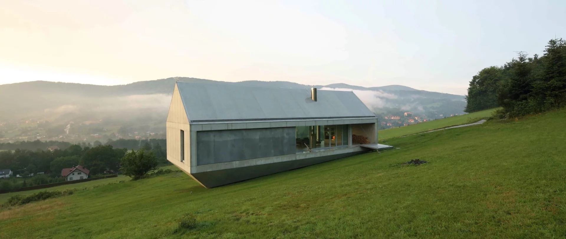 When it rains, Konieczny's Ark becomes surrounded by water, so access is gained by a drawbridge