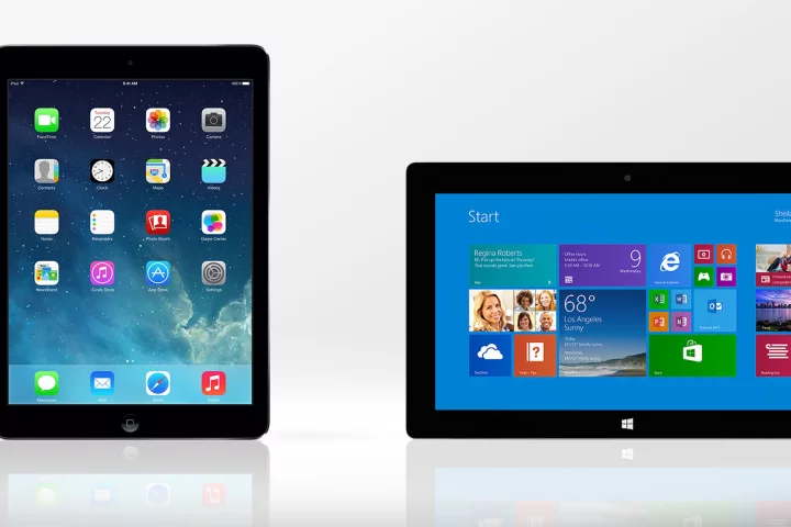 Gizmag compares the features and specs of the iPad Air and Surface 2