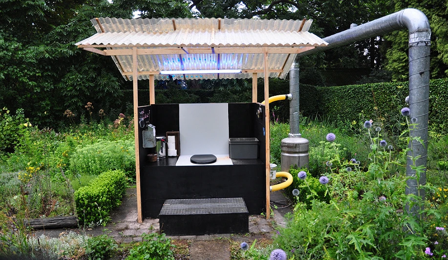 The AirHotel's stylish outdoor toilet