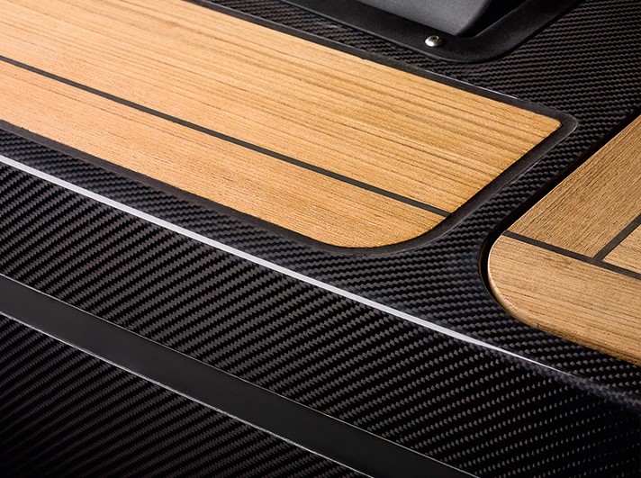 Carbon fiber blends with teak wood