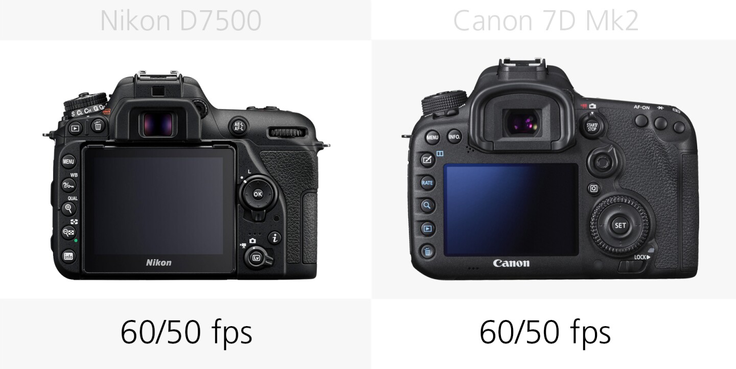 The FullHD video recording of the Nikon D7500 and Canon 7D Mark II compared