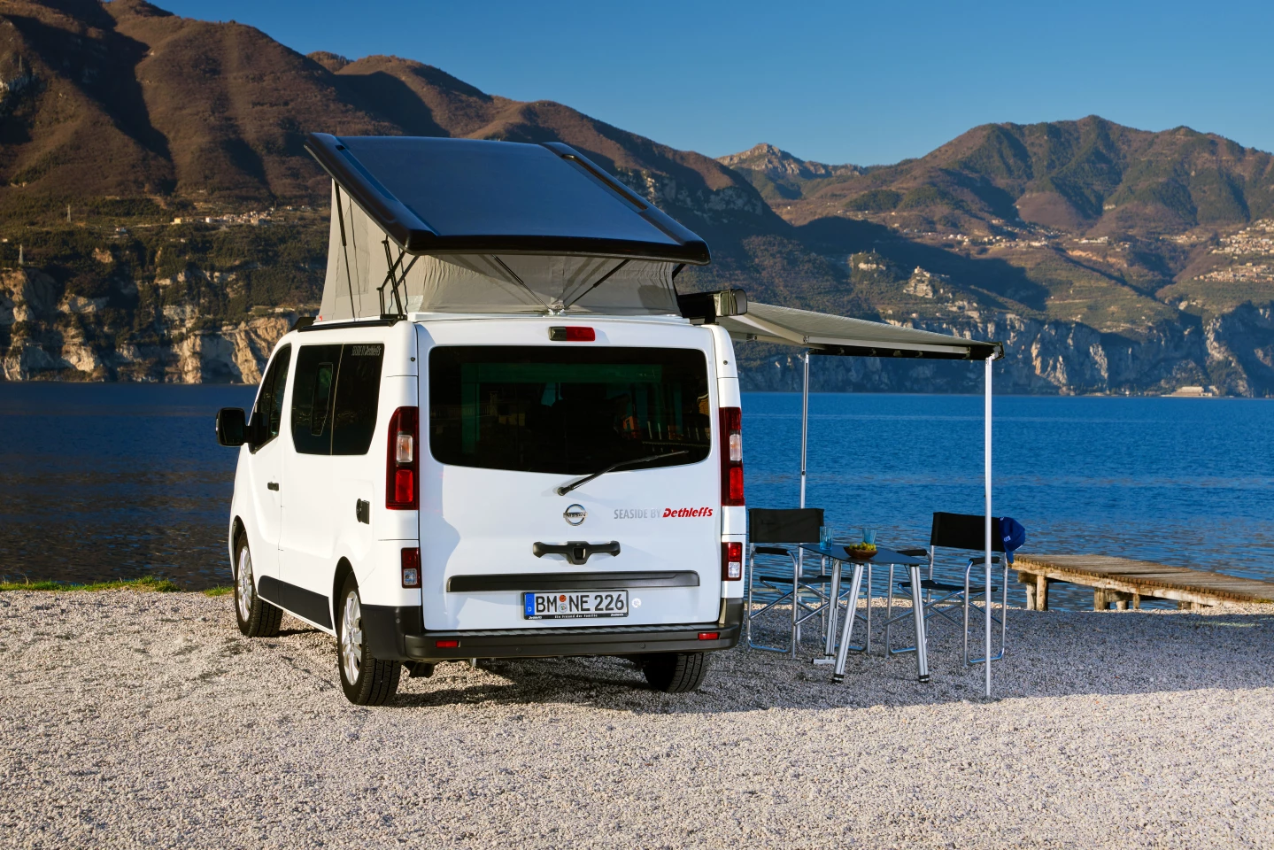 The Seaside camper van can transport up to six people and sleep four