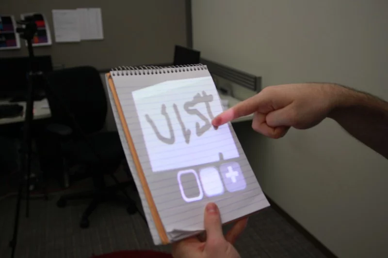 OmniTouch displays interface on a tablet